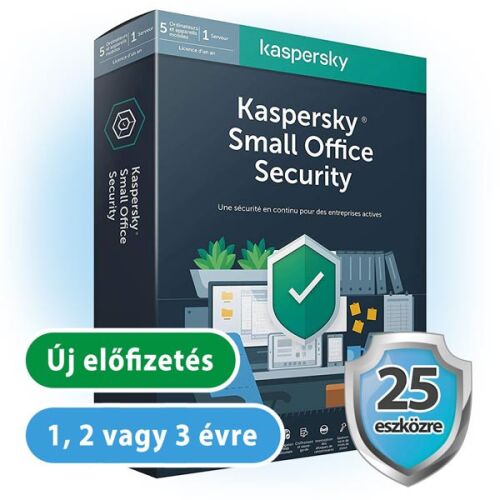 Kaspersky Small Office Security 25 PC-re, 3 szerverre, 2 éves előfizetés 123879860 - Biztonsági szoftver