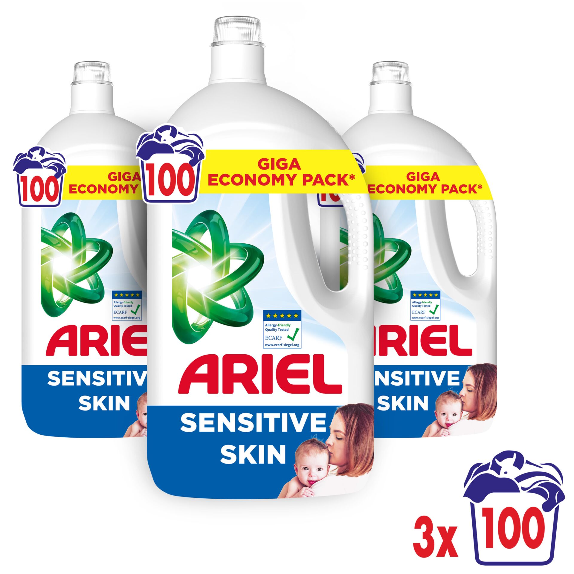E-shop Ariel Sensitive tekutý prací prostriedok 3x4,5L - 300 praní