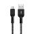 Maclean MCE483 2m Micro USB kábel, gyors töltés, nejlon fonat, fekete