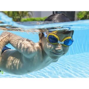 Gyerek úszik a víz alatt Bestway Aqua Burst kék szemüveggel - Úszószemüveg