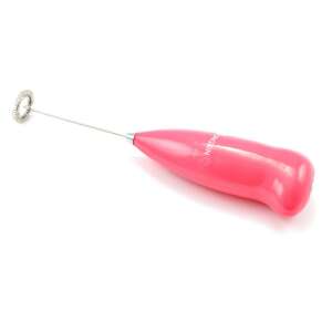 Pink electric milk frother for making cappuccino and latte art - Milk Frother