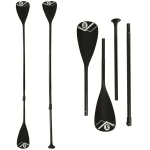Aluminum SUP paddle, adjustable 175-220cm, disassembled and assembled views - SUP & Paddleboard accessory