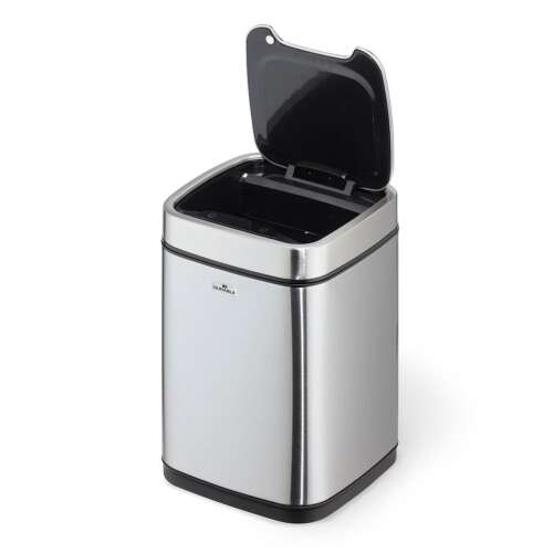 Durable 6L Touchless Sensor Trash Can with Open Lid, Silver