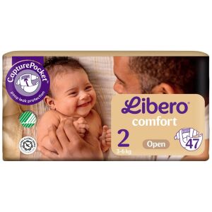 Libero Comfort 2 pelenkák, 3-6 kg-os méret, 47 darabos, nyitott csomagolás - Libero Pelenka