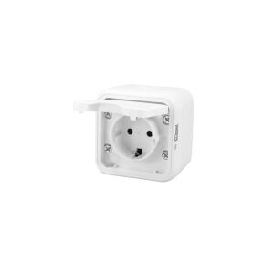 Gniazdo Schuko Bura białe do montażu powierzchniowego, 16A, 250V, IP55, szybki montaż - Connector & Dugalj