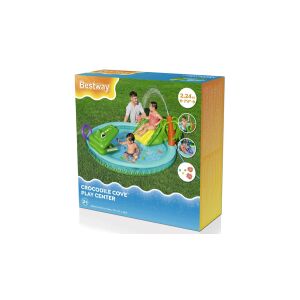 Bestway Krokodil Öböl Játszóközpont felfújható medence csúszdával, locsolóval és krokodil játékkal gyerekeknek - Bestway Gyerekmedence & Pancsoló