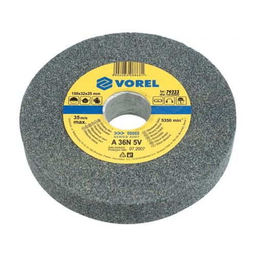 VOREL 150x32x25mm Finomszemcsés Köszörűkorong asztali köszörűgépekhez