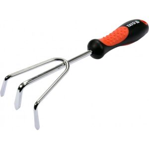 Mini cultivator YATO cu mâner ergonomic, cultivator manual cu 3 dinți pentru afânarea solului - Unelte manuale de grădină