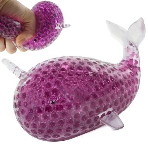 Antistressz gélgolyós delfin squishy labda, lila, 13 cm 123902585 - Stresszlabda