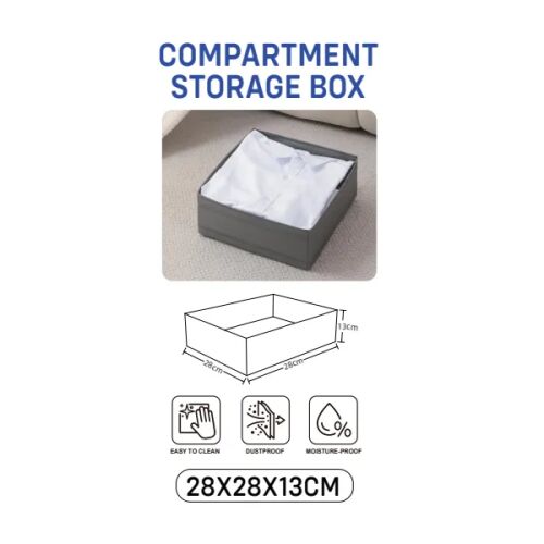 Szürke textil fiókrendező fehérneműhöz és cipőkhöz, 28×28×13 cm 123902825