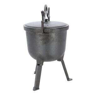 Öntöttvas vadászfazék fedéllel és lábakkal, 6,8 literes - Üst & üstház