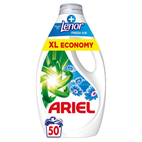 Ariel + Touch of Lenor Fresh Air Liquid Laundry Detergent, XL Economy, 50 washes