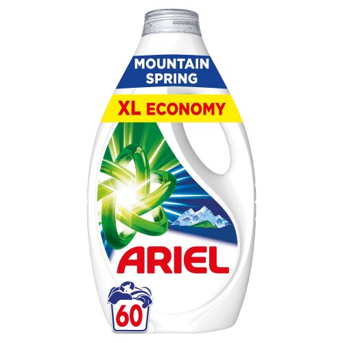 Ariel Mountain Spring Liquid Laundry Detergent, XL Economy, 60 washes