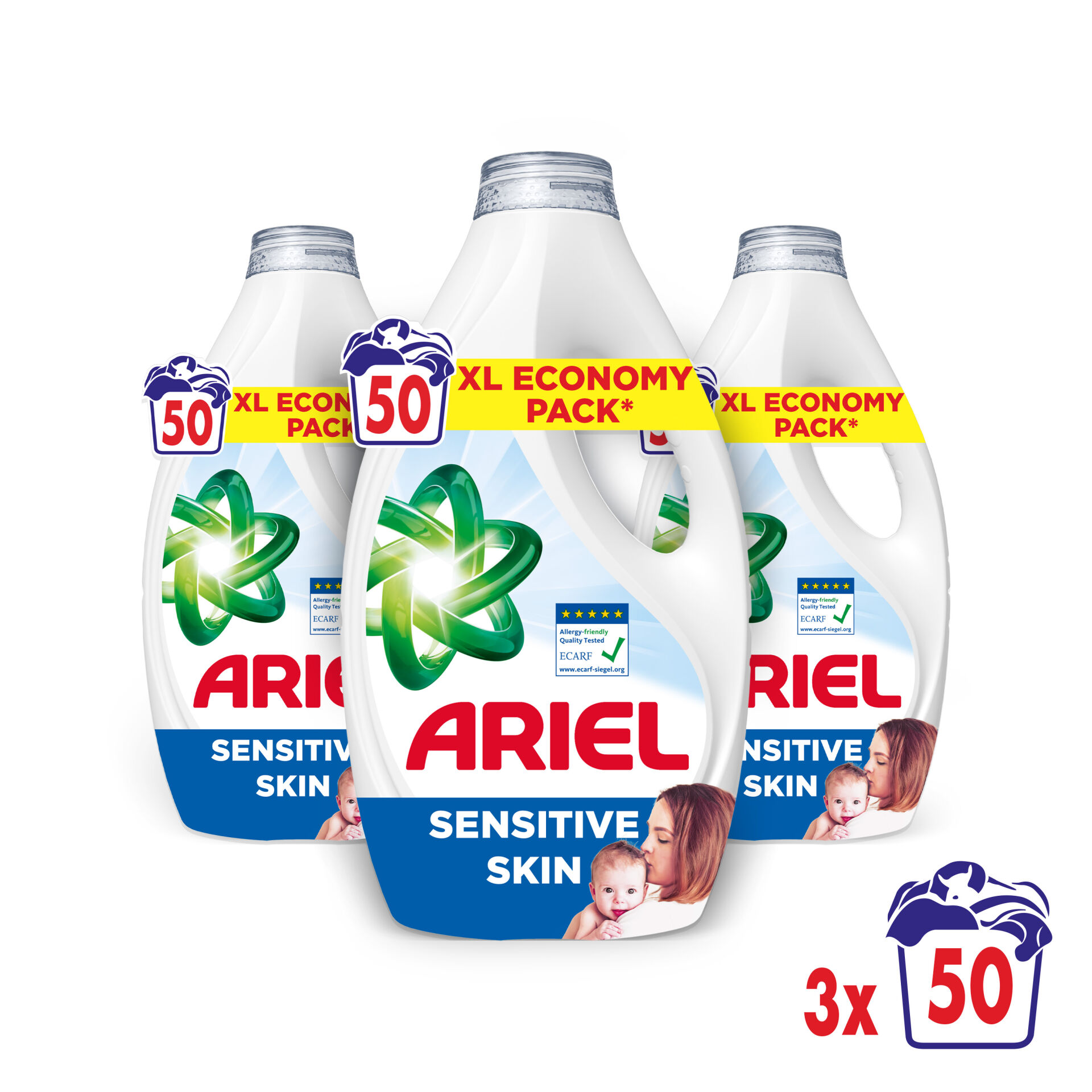 E-shop Ariel Sensitive tekutý prací prostriedok 3x2,25L - 150 praní