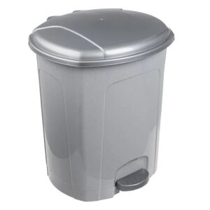 Szemetes, műanyag, 30 literes, ezüst színű