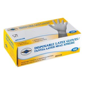 Manusi de unica folosinta, din latex, marimea M, 100buc, alb 123906457 - Mănuși de unică folosință