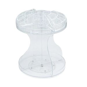Átlátszó akril kozmetikai szervező, forgatható, 2 szintes, 25x25cm, 360 fokos forgatás, tökéletes kozmetikumok rendezéséhez - Kozmetikai rendszerező
