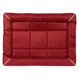 Červené psí lôžko z polyesteru s bielym lemom, 75x53x5cm - Pelechy pre psov
