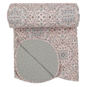 Kétoldalas mandala mintás ágytakaró franciaágyhoz, rózsaszín és szürke színben - Ágytakaró