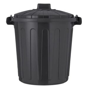 50L szary plastikowy kosz na śmieci z pokrywą i klipsami - Projektowanie wnętrz