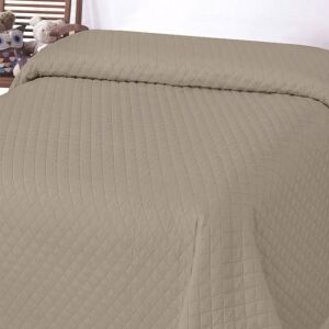 Béžová a hnedá obojstranná prehoz s diamantovým vzorom na manželskú posteľ, 160x230 cm - Welora