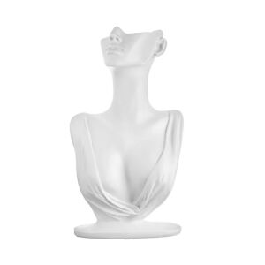 Biely organizér na šperky, busta na náhrdelníky, náušnice a náramky, 18x7x31.5cm - Šperkovnice