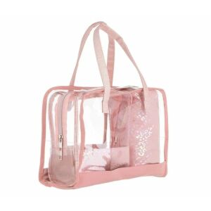 3 db állatmintás mintás portfólió készlet, 3 méretben, PVC, rózsaszín