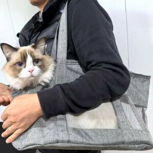 Kisállat hordozótáska, hordozó típus, méret 50x22x29cm, szürke