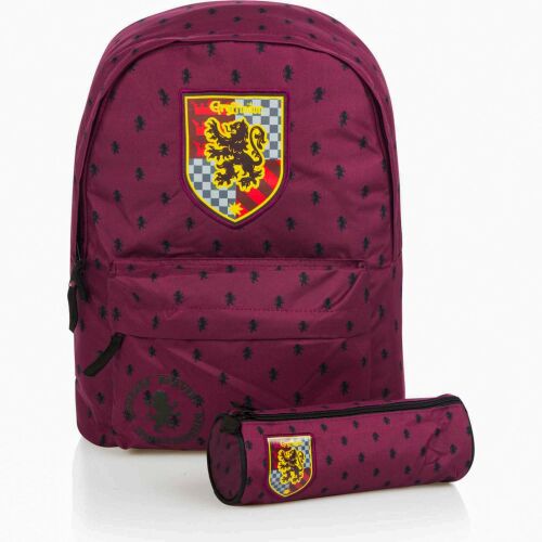 Harry Potter Gryffindor Schulranzen-Set, rot, mit Gryffindor Wappen, enthält Rucksack und Stiftetui