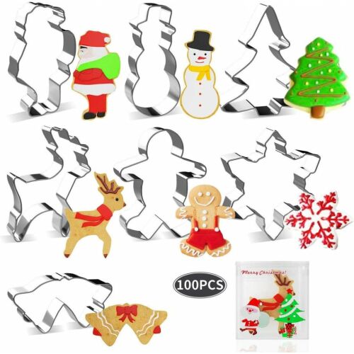 Joyoldelf karácsonyi tortaforma készlet, 7 részes, rozsdamentes acél, ezüst