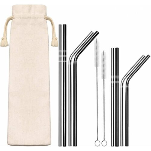 Set mit 8 Strohhalmen und 2 Bürsten Penta Stars, Edelstahl, weiß/silber 123908369