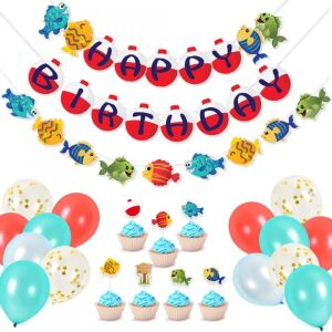 Set aniversar Wernsai, latex/hartie, multicolor, 56 piese 123908675 - Accesorii pentru petrecere