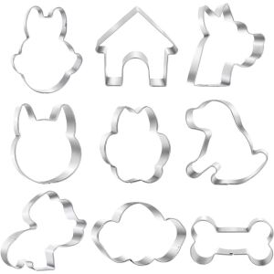 LANMOK Kuchenformen-Set, 9-teilig, Edelstahl, Silber 123908725 - Ausstechformen