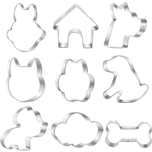 Set de forme pentru prajituri LANMOK, 9 piese, otel inoxidabil, argintiu 123908725