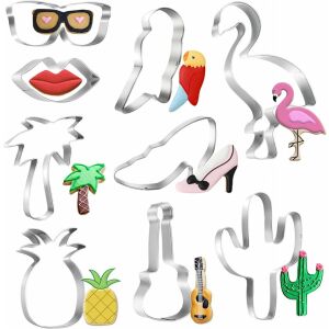 Zestaw 9 foremek do ciastek LANMOK, stal nierdzewna, srebro 123908726 - Plamienie ciastem