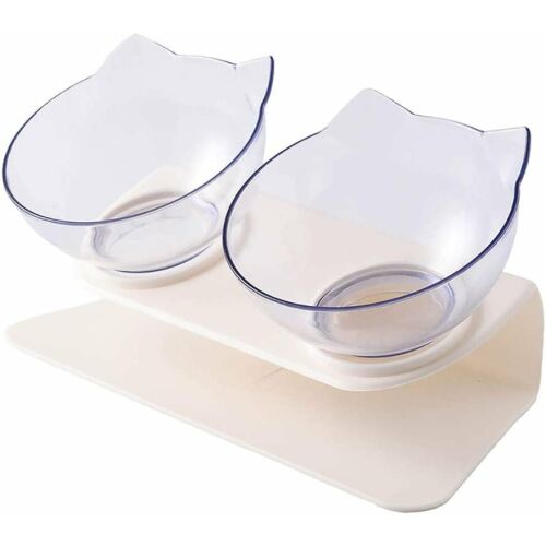ZoneYan Orthopädischer Anti-Brech-Doppelnapf zur Tierfütterung, Kunststoff, 27,5 x 13,5 cm 123908746