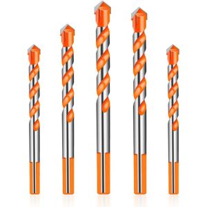 Zestaw 5 uniwersalnych wierteł Submarine, srebrnych/pomarańczowych, metalowych, 6/6/8/10/12 mm 123908909 - Wiertło
