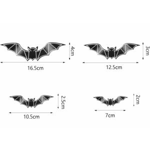 Set de 72 autocolante cu lilieci pentru Halloween, negru, PVC 123908932 - Decorațiuni de Halloween