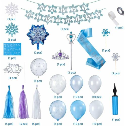 Set aniversar Formizon, latex/plastic, albastru/argintiu, 90 piese 123909081