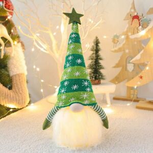 Gnom pentru Craciun Falamka, LED, textil, alb/verde 123909262