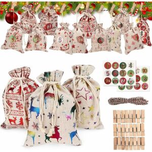 WELLXUNK Calendar Advent Crăciun - 24 Pungi In - 14x10cm 123909393 - Calendare de Advent