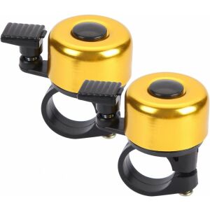 Sada 2 zvončekov na bicykel Herefun, hliník/plast, čierna/zlatá 123909592 - Zvončeky na bicykel