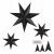 Комплект от 3 коледни звезди Meishang, хартия, черни, 13/20 см 123909812
