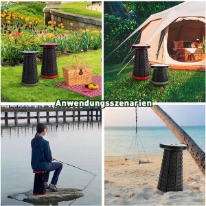 Телескопичен сгъваем стол Homease, полипропилен, червено/черно, 26 x 46 см 123909966 - Подложка за крака, пуф