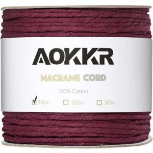 Ролка конец за макраме Aokkr, памук, бордо, 100 м 123910145 - галантерия