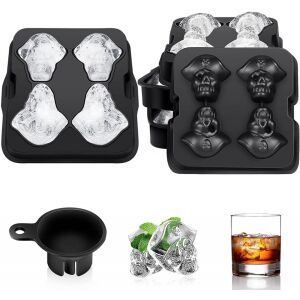 Set de 2 tavi pentru cuburi de gheata M8C, silicon, negru, 5 x 15 x 15 cm 123910448 - Forme cuburi de gheata