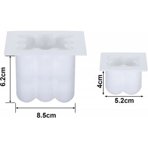 Set de 2 matrite pentru fabricarea lumanarilor EKKONG, alb, silicon 123910873 - Lumânări