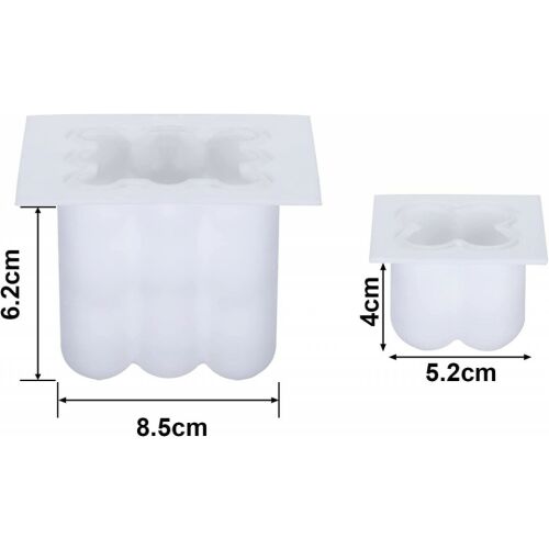 Set de 2 matrite pentru fabricarea lumanarilor EKKONG, alb, silicon 123910873