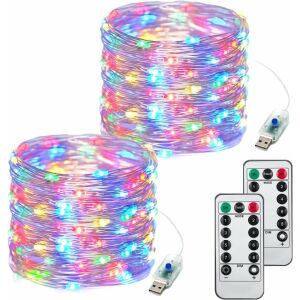 2 Fényfüzérs készlet 200 ITICdecor LED-del, műanyag, többszínű, USB, 8 világítási mód, 20 m 123910973 - Nonbrand Fényfüzér