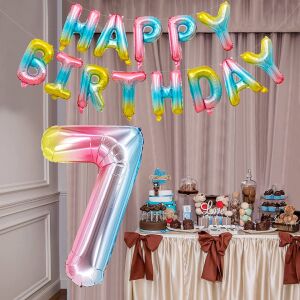 Zestaw urodzinowy GRESAHOM, numer 7, lateks/folia, wielokolorowy 123911296 - Bułka w powietrzu